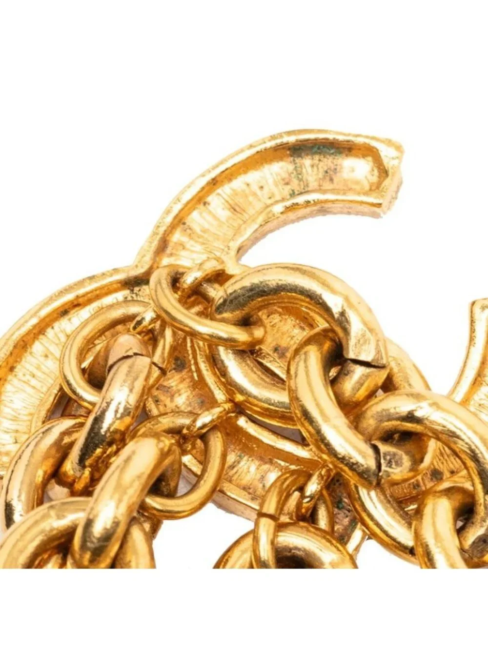 Chanel Vintage CC Logo Triple Strand Chain Belt Gold Plated